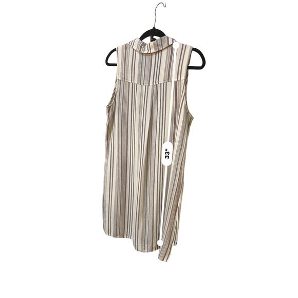 Cloth & Stone Anthropologie Beige Gray Linen Blend Striped Tank Dress Sz
Medium - Picture 8 of 11